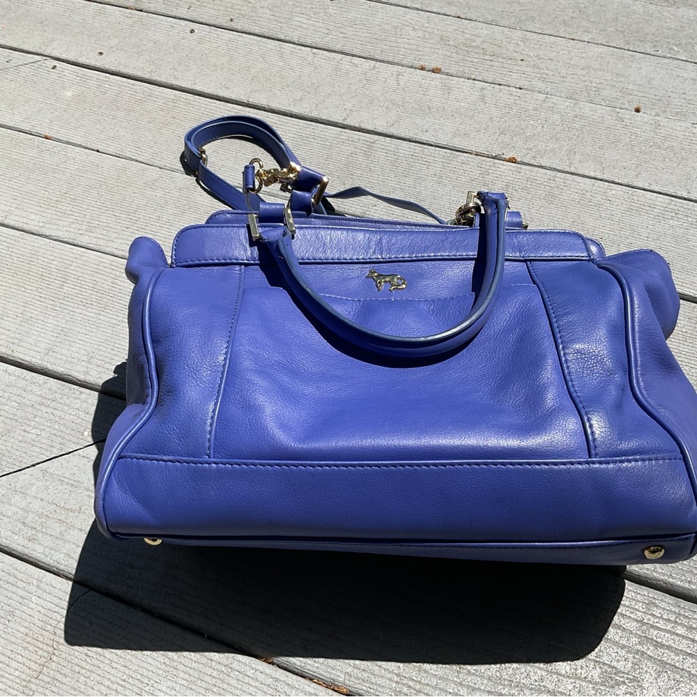 EMMA FOX Blue Leather Handbag hand & crossbody - Picture 4 of 6